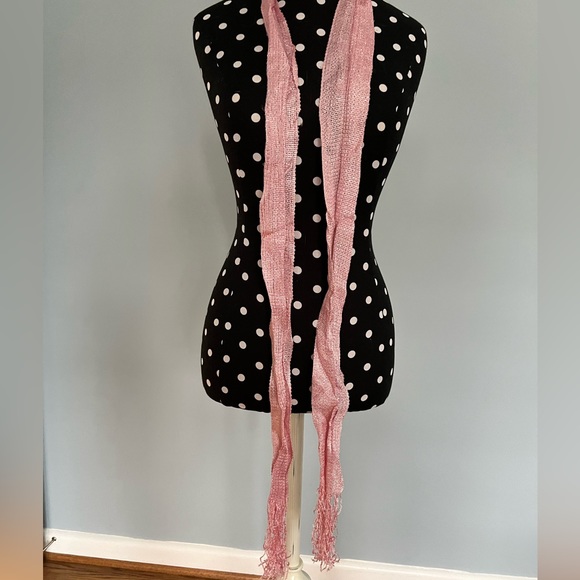 Anthropologie Pink Scarf w/ Tassels - Picture 2 of 4